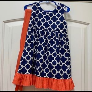 Lolly Wolly Doodle Quatrefoil Blue Dress, Size 2T
